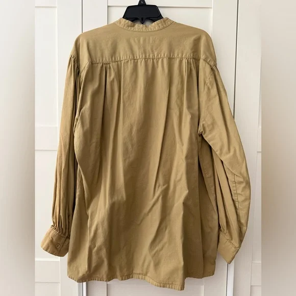 J. Peterman Pleated Henley Tunic Top, XL - Picture 5 of 9